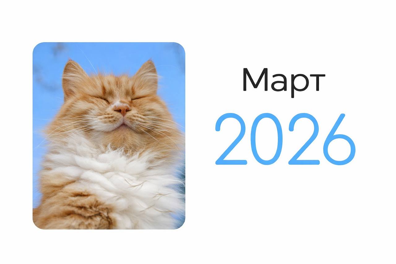 Календарь-заставка Март 2026